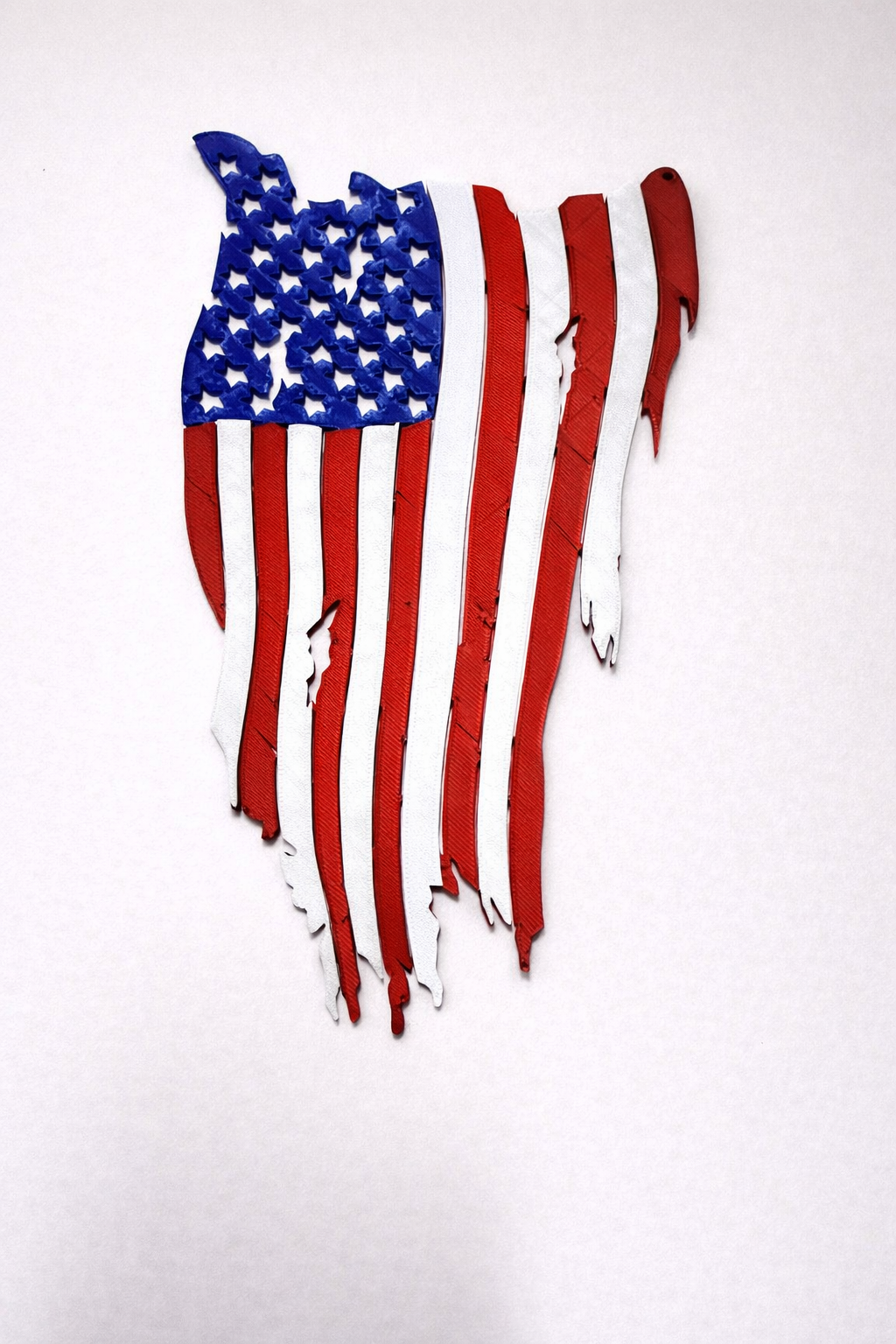 Tattered Glory – Thin Line American Flag Wall Decor | 3D Printed Distressed Flag | Police, Firefighter, Military Tribute